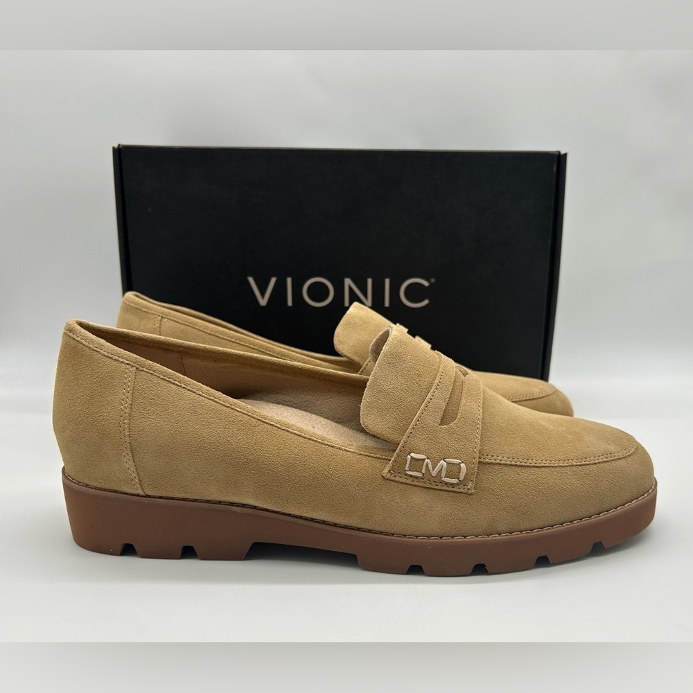 Vionic Cheryl II Suede Loafers Women’s Sz 12W Camel Brown Tan Slip-On Shoes NWB - Picture 11 of 11